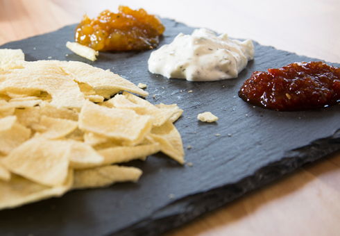 Anica Bicester crunchy poppadoms served with traditional accompaniments