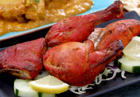 Traditional tandoori Chicken. Indian Restaurant. BeJoy, London.