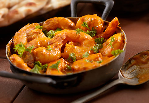Ahmed Indian Takeaway, Chester, king prawn curry dish