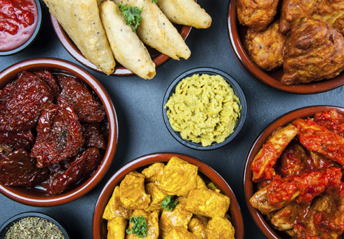 Variety of Indian Starters. Shimla Spice